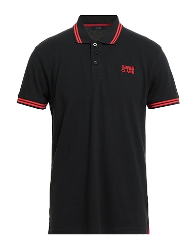 CAVALLI CLASS Polo shirt Black 100% Cotton