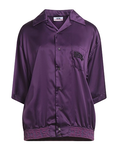 GCDS Solid colour shirts & blouses Purple 100% Polyester
