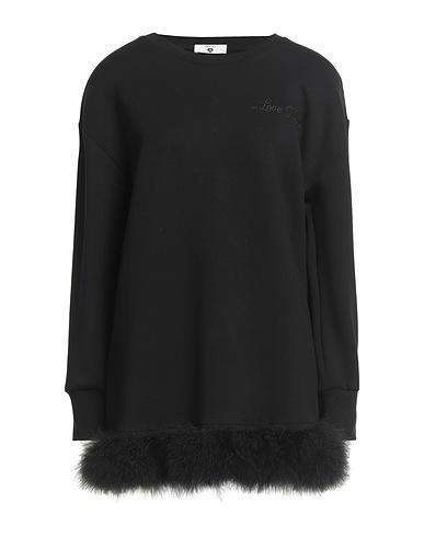 TWINSET Sweatshirt Black 51% Polyester, 43% Viscose, 6% Elastane, Turkey feathers