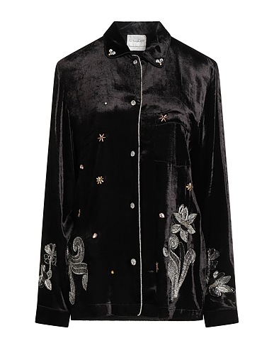 FORTE_FORTE Shirts Black 100% Viscose, Glass, Metallic fiber