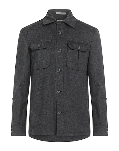 CC COLLECTION CORNELIANI Solid colour shirt Charcoal 100% Virgin Wool