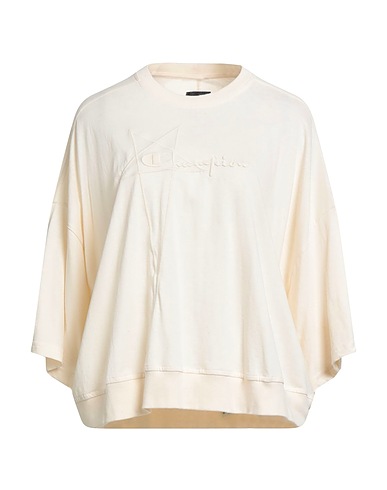 RICK OWENS x CHAMPION T-shirt Panna 100% Cotone