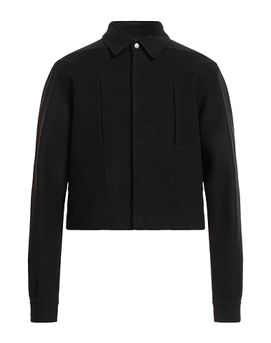 RICK OWENS Solid colour shirt Black 100% Virgin Wool