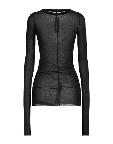RICK OWENS Basic T-Shirt Black 88% Viscose, 12% Silk