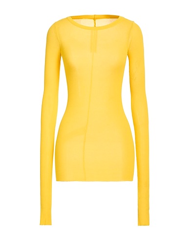 RICK OWENS Basic T-Shirt GIALLO 88% Viscose, 12% Silk