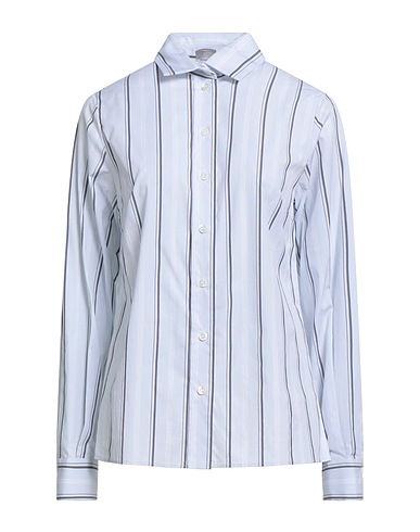 ELEVENTY Striped shirt Sky blue 98% Cotton, 2% Elastane