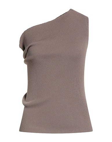 RICK OWENS One-shoulder top Taupe 68% Viscose, 32% Polyester
