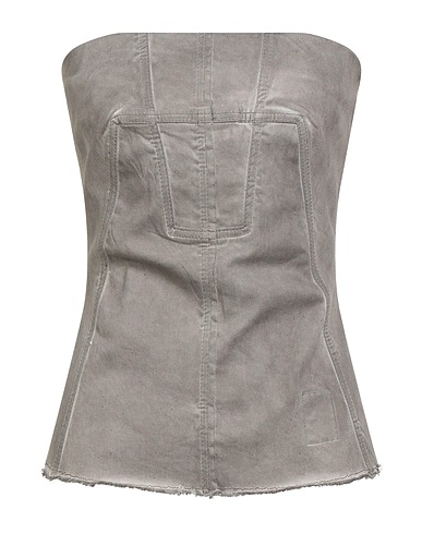 DRKSHDW by RICK OWENS Top Grey 85% Cotton, 10% Polyester, 5% Elastane