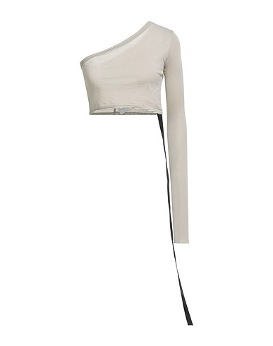 DRKSHDW by RICK OWENS One-shoulder top Grey 100% Cotton