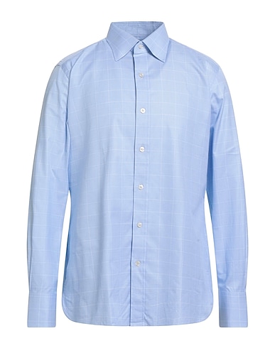 TOM FORD Hemd mit Muster Himmelblau 100% Baumwolle