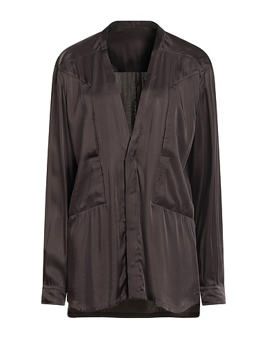 RICK OWENS Solid colour shirts & blouses Dark brown 61% Acetate, 39% Viscose