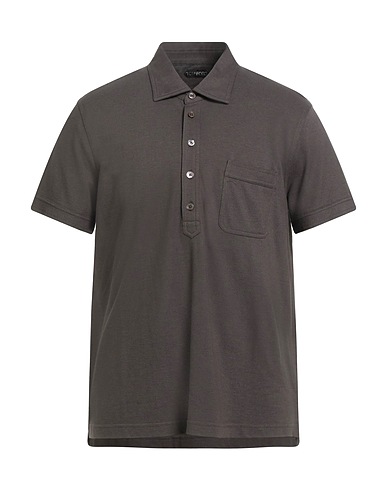 TOM FORD Polo shirt Khaki 70% Cotton, 30% Silk