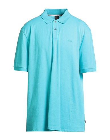 BOSS Polo shirt Turquoise 100% Cotton