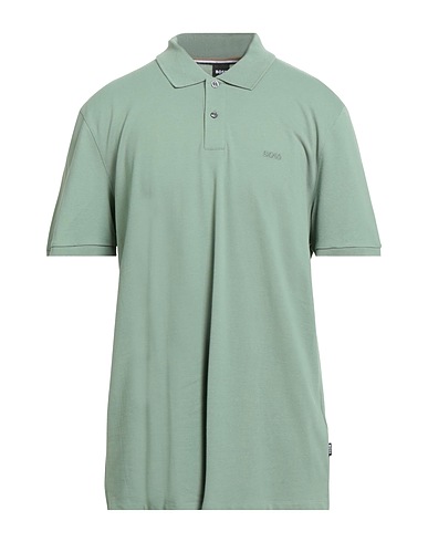 BOSS Polo shirt Sage green 100% Cotton