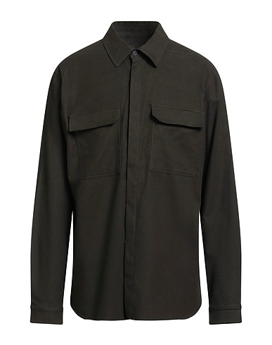 RICK OWENS Solid color shirt Dark green 100% Cotton