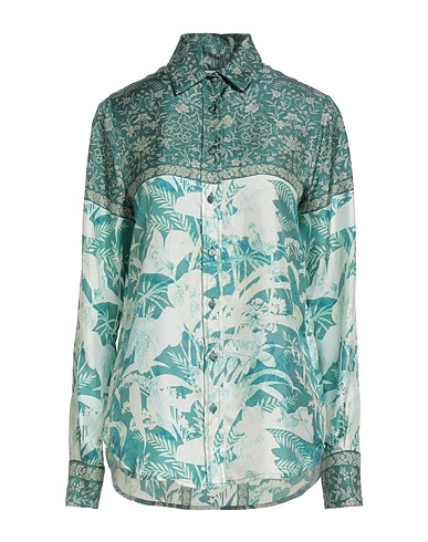 PIERRE-LOUIS MASCIA Floral shirts & blouses Deep teal 100% Silk