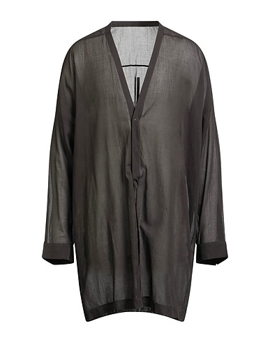 RICK OWENS Einfarbiges Hemd Braungrau 100% Baumwolle