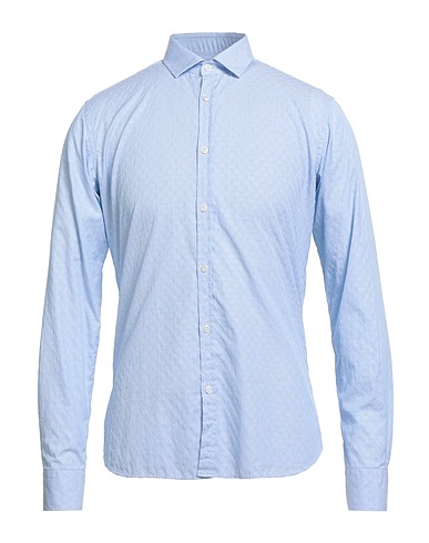 AGLINI Striped shirt Sky blue 100% Cotton