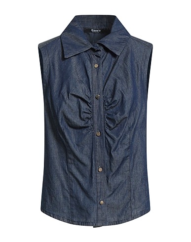 SISTE'S Solid colour shirts & blouses Blue 100% Cotton