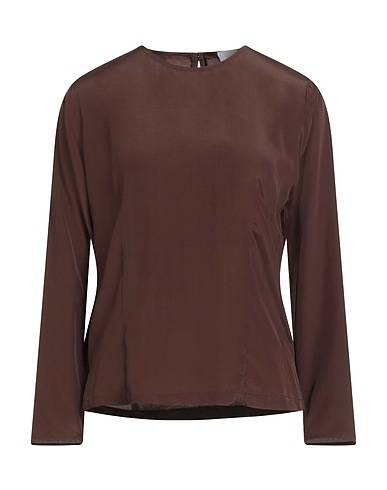 MERCI ITALIA Top Dark brown 87% Acetate, 13% Silk