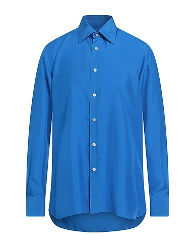 TOM FORD Solid colour shirt Azure 100% Silk