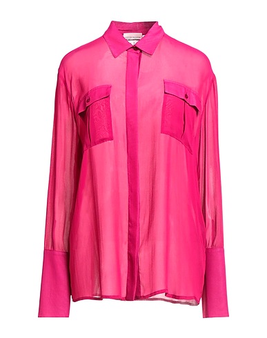 SEMICOUTURE Solid colour shirts & blouses Garnet 68% Acetate, 32% Silk