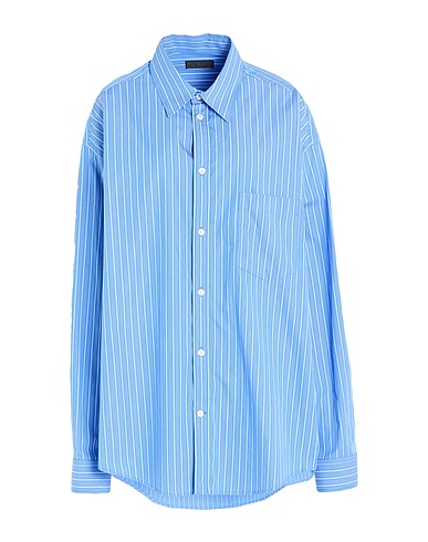 BALENCIAGA Gestreiftes Hemd GARDE-ROBE Hellblau 100% Baumwolle