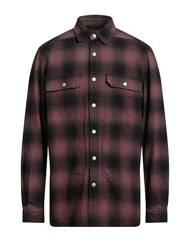 DRKSHDW by RICK OWENS Checked shirt Plum 100% Cotton