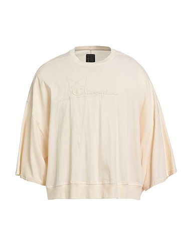 RICK OWENS x CHAMPION T-shirt Ivory 100% Cotton