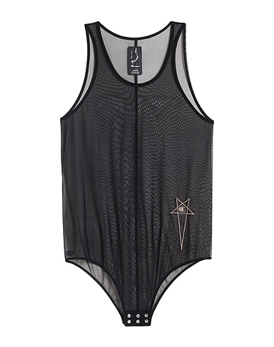 RICK OWENS x CHAMPION Tank top Black 90% Polyamide, 10% Elastane