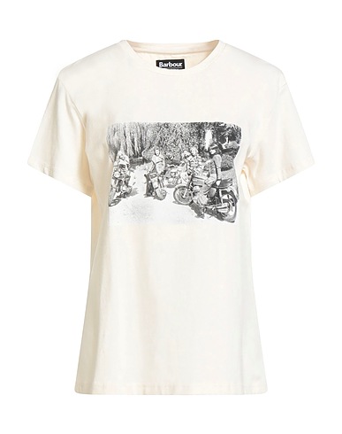 BARBOUR T-shirt INTERNATIONAL Cream 96% Cotton, 4% Elastane
