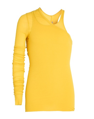 RICK OWENS T-shirt Yellow 88% Viscose, 12% Silk