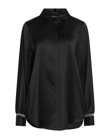 FABIANA FILIPPI Shirts Black 87% Viscose, 13% Wool, Ecobrass
