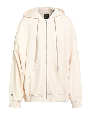 RICK OWENS x CHAMPION Hooded track jacket  White 100% Cotton, Elastane