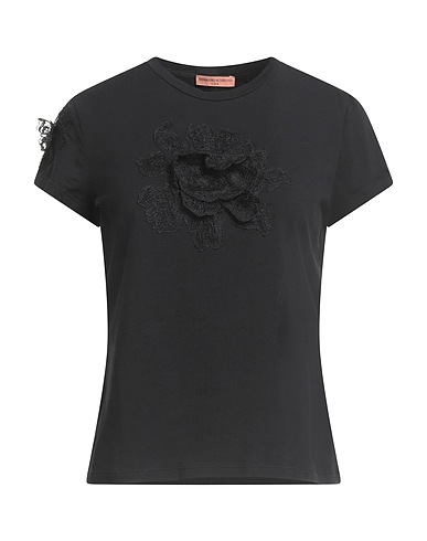 ERMANNO SCERVINO T-shirt LIFE Black 94% Cotton, 6% Elastane, Polyamide, Polyester