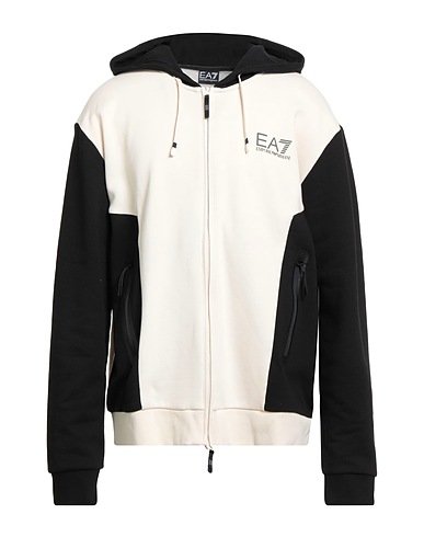 EA7 Hooded sweatshirt Cream 85% Cotton, 15% Polyester