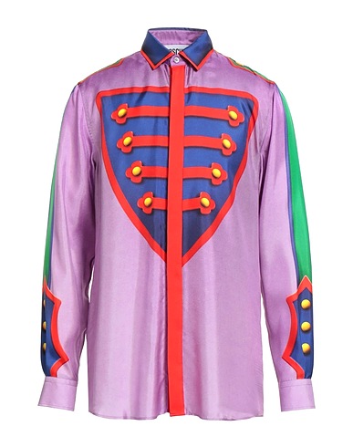 MOSCHINO Patterned shirt COUTURE Lilac 100% Silk