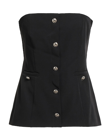 EMME by MARELLA Top Black 88% Polyester, 12% Elastane