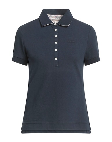 BARBOUR Polo shirt Navy blue 94% Cotton, 6% Elastane