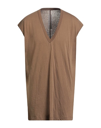 RICK OWENS Oversize-T-Shirt Khaki 90% Baumwolle, 10% Kaschmir