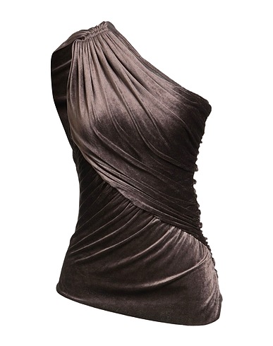 RICK OWENS LILIES One-shoulder top Taupe 78% Viscose, 17% Polyamide, 5% Elastane