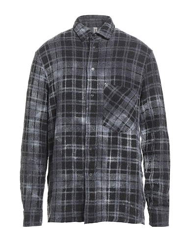 GIORGIO BRATO Camicia a quadri Grigio 64% Lana, 27% Cachemire, 9% Nylon