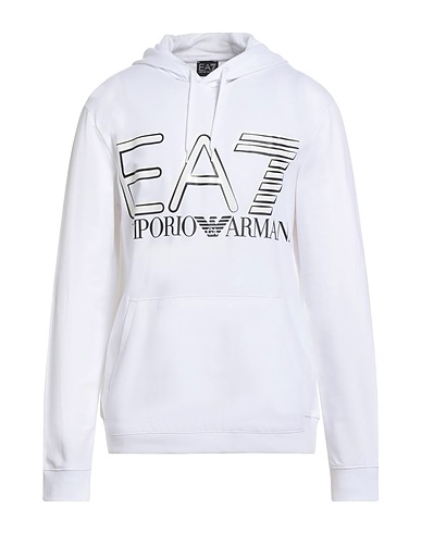 EA7 Hoodie Weiß 100% Baumwolle