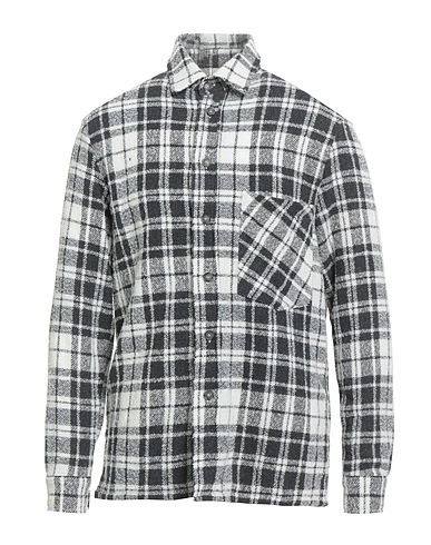 GIORGIO BRATO Checked shirt White 64% Wool, 27% Cashmere, 9% Polyamide