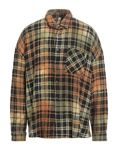 GIORGIO BRATO Camicia a quadri Senape 64% Lana, 27% Cachemire, 9% Poliammide
