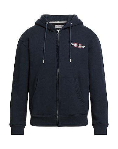 GUESS Hooded sweatshirt JEANS Navy 85% Cotton, 15% Polyester