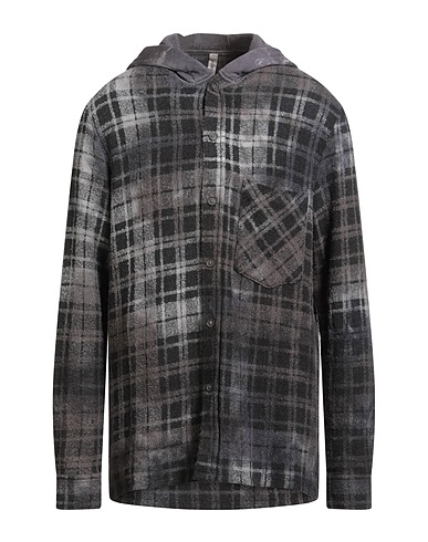 GIORGIO BRATO Checked shirt Lead 64% Wool, 27% Cashmere, 9% Polyamide