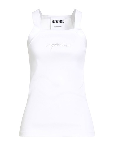 MOSCHINO Vest COUTURE White 95% Cotton, 5% Elastane, Glass