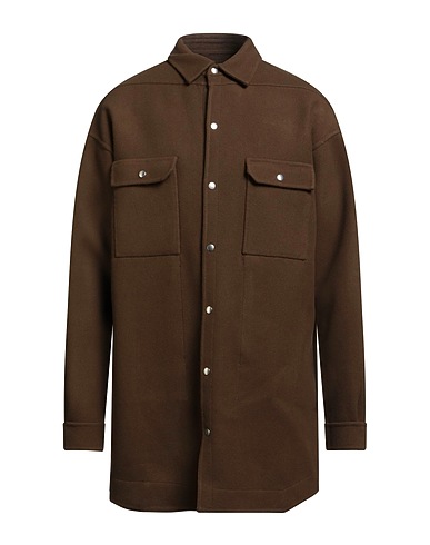 RICK OWENS Solid colour shirt Military green 100% Wool