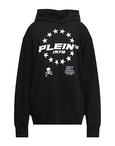 PHILIPP PLEIN Hooded track jacket  Black 100% Cotton